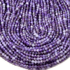 Natural Amethyst Gemstone Grade A Micro Faceted Round 2MM 4MM Loose Beads 15 inch Full Strand (P57)