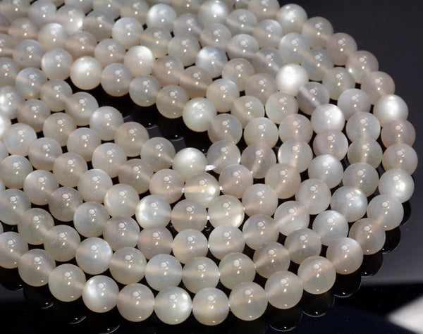 8mm Gray Moonstone Gemstone Grade AAA Round Loose Beads 16 inch Full Strand (80007516-A263)
