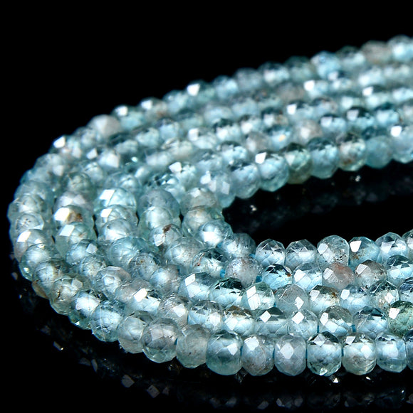 3X2MM Natural Aqua Apatite Gemstone Grade AA Micro Faceted Rondelle Loose Beads 15 inch Full Strand (80016382-P61)