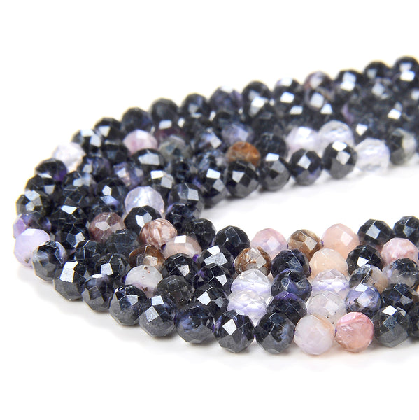 3MM Natural Black Charoite Gemstone Micro Faceted Round Loose Beads 15.5 inch Full Strand (80009415-P31)