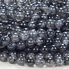 Natural Black Tourmaline Rutilated Quartz Translucent Gemstone Grade AAA Round4MM 5MM 6MM 7MM 8MM Loose Beads (D164)
