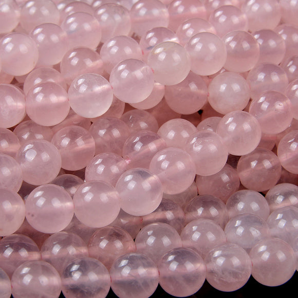 Natural Madagascar Rose Quartz Soft Pink Gemstone Grade AAA Round 6MM 8MM 10MM 12MM Beads (D99)