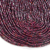 3X2MM Natural Red Garnet Gemstone Grade AAA Bicone Faceted Rondelle Saucer Loose Beads 15.5 inch Full Strand (80009474-P34)