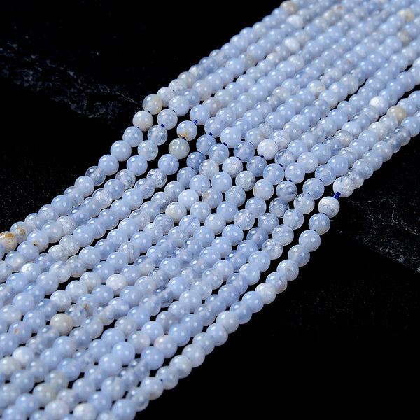3MM Natural Blue Lace Agate Gemstone Round Loose Beads 15 inch Full Strand (80009582-P47)