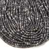 4X3MM Natural Silver Obsidian Gemstone Grade AAA Micro Faceted Rondelle Loose Beads 15 inch Full Strand (80016402-P62)