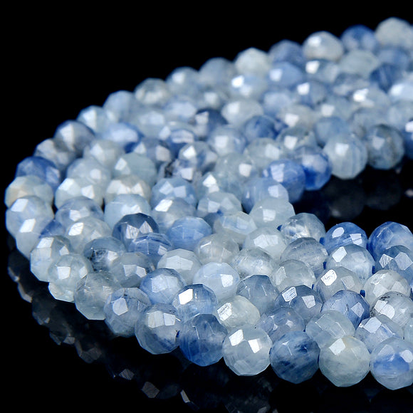 4MM Natural Kyanite Gemstone Grade AAA Micro Faceted Round Loose Beads 15 inch Full Strand (80017288-P74)