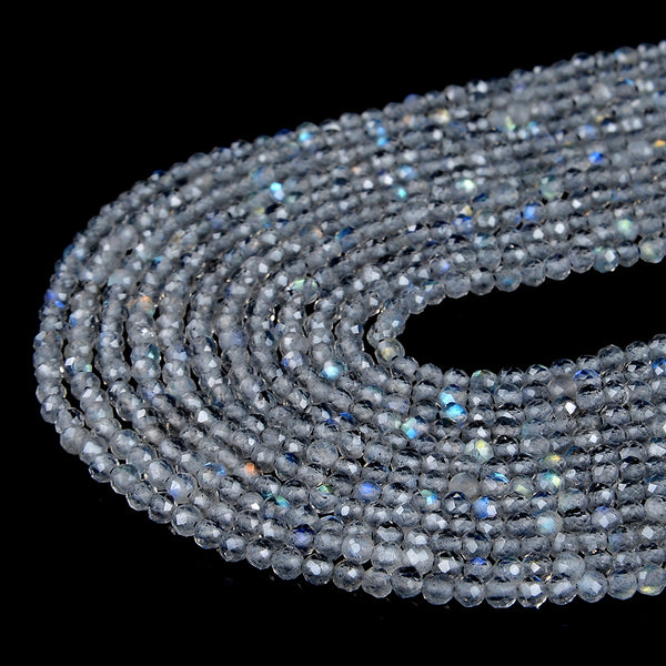 2MM Natural Labradorite Gemstone Grade AAA Micro Faceted Round Loose Beads 15.5 inch Full Strand (80008856-P12)