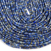 3X2MM Natural Lapis Lazuli Gemstone Grade A Bicone Faceted Rondelle Saucer Loose Beads 15 inch Full Strand (80009467-P34)