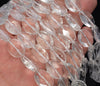 14X10mm White Rock Crystal Quartz Gemstone Grade AAA Faceted Oval Loose Beads 15.5 inch Full Strand (90187592-702 A)