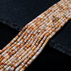 3X2MM Natural Sunstone Gemstone Grade A Bicone Faceted Rondelle Saucer Loose Beads 15 inch Full Strand (80015381-P46)