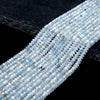 3X2MM Natural Aquamarine Gemstone Grade AA Bicone Faceted Rondelle Saucer Loose Beads 15 inch Full Strand (80009277-P25)