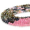 2MM Natural Multi Color Tourmaline Gemstone Grade AAA Micro Faceted Round Loose Beads 15.5 inch Full Strand (80009346-P26)