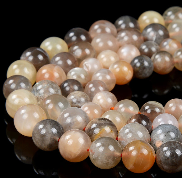 Natural Orange Gray Sunstone Gemstone Grade AA Round 7MM 8MM Loose Beads (D305)