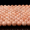 Natural Orange Feldspar Sunstone Gemstone Grade AA Round 5MM 6MM 7MM 8MM 9MM 10MM Loose Beads (D307)