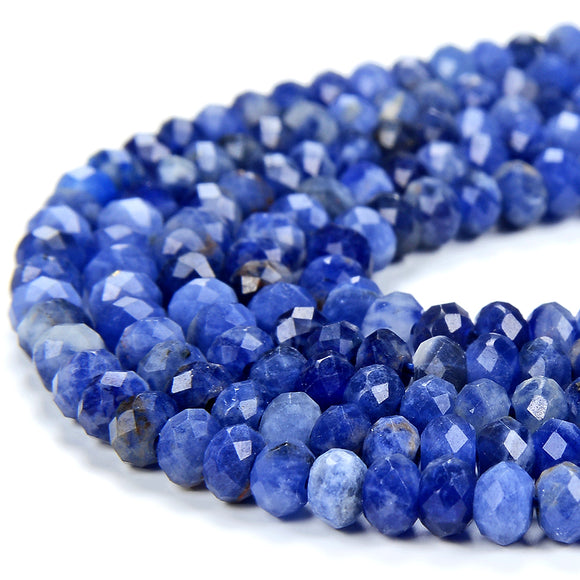 4X2MM Natural Sodalite Gemstone Grade AAA Micro Faceted Rondelle Loose Beads 15 inch Full Strand (80017055-P68)