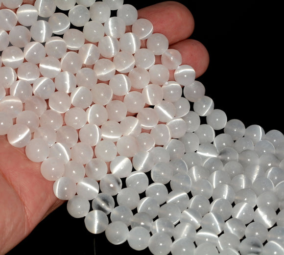 6MM Selenite Gemstone Round Grade AAA 15.5 Inch Full Strand (80007269-A210)