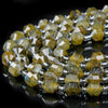 6MM Natural Yellow Labradorite Gemstone Faceted Prism Double Point Cut Loose Beads (D342)