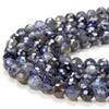 Natural Iolite Gemstone Grade AA Micro Faceted Round 5MM 6MM Loose Beads 15 Inch Full Strand (P67)