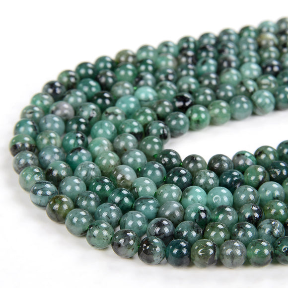 Natural Columbia Emerald Gemstone Grade AAA Round 3MM 4MM 5MM 6MM Beads (D70)