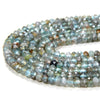 4X3MM Natural Aqua Blue Apatite Gemstone Grade A Micro Faceted Rondelle Loose Beads (P36)