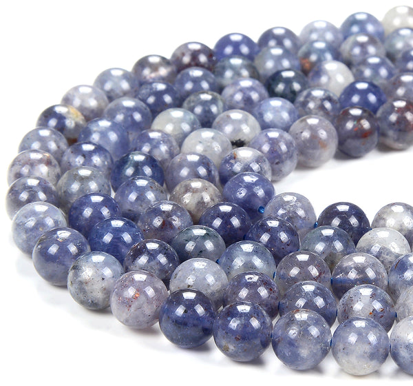 8MM Natural Iolite Gemstone Grade AAA Round Loose Beads (D304)