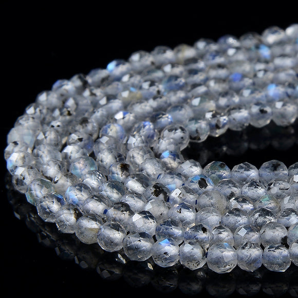 Natural Labradorite Gemstone Grade AAA Micro Faceted Round 2MM 3MM 4MM Loose Beads 15 inch Full Strand (P57)
