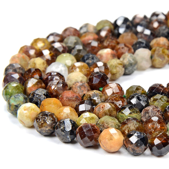 5-6MM Natural Green Garnet Gemstone Grade AA Micro Faceted Round Loose Beads 15 inch Full Strand (80016839-P67)