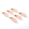 49X15MM Natural Rose Quartz Gemstone Perfume Bottle Pendant Faceted Point, Essential Oil Bottle Beads 1 Bead (80017245-P71)