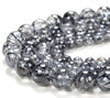 Natural Black Tourmaline Rutilated Quartz Translucent Gemstone Grade AAA Round4MM 5MM 6MM 7MM 8MM Loose Beads (D164)