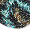 4MM Natural Multi Color Turquoise Gemstone Grade A Micro Faceted Round Loose Beads 15.5 inch Full Strand (80009377-P28)