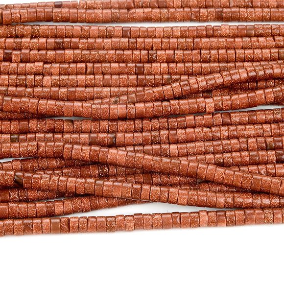 4X2MM Golden Sandstone Gemstone Heishi Discs beads Loose Beads (P16)