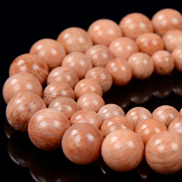Natural Orange Feldspar Sunstone Gemstone Grade AAA Round 5MM 6MM 7MM 8MM 9MM 10MM Loose Beads (D307)