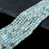 Natural Peruvian Amazonite Gemstone Grade A Micro Faceted Round 2MM 3MM 4MM 5MM Loose Beads (P69)