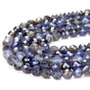 3MM Natural Iolite Gemstone Grade AA Micro Faceted Round Loose Beads 15.5 inch Full Strand (80009418-P31)