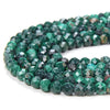 4X3MM Natural Malachite Gemstone Grade A Micro Faceted Rondelle Loose Beads (P35)