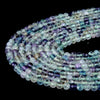 Rainbow Fluorite Gemstone Grade AA Micro Faceted Round 3MM 4MM Beads (P10)