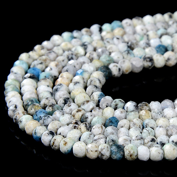 3X2MM Natural K2 Stone Gemstone Grade A Micro Faceted Rondelle Loose Beads 15 inch Full Strand (80016380-P61)
