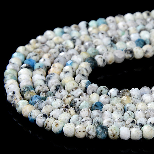 3X2MM Natural K2 Stone Gemstone Grade A Micro Faceted Rondelle Loose Beads 15 inch Full Strand (80016380-P61)