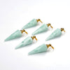 49X15MM Natural Green Moonstone Gemstone Perfume Bottle Pendant Hexagon Healing Point, Essential Oil Bottle Beads 1 Bead (80017272-P73)