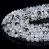 5X4MM Rainbow Moonstone With Black Tourmaline Inclusions Gemstone Faceted Lantern Loose Beads 15 inch Full Strand (80009130-P14)