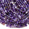 5X4MM Natural Amethyst Gemstone Grade A Micro Faceted Rondelle Loose Beads (P38)