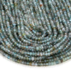 4X3MM Natural Aqua Blue Apatite Gemstone Grade A Micro Faceted Rondelle Loose Beads (P36)