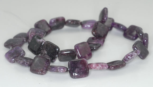 14X14mm Purple Lepidolite Gemstone Grade AA Square Loose Beads 8 inch Half Strand (90187898-669)