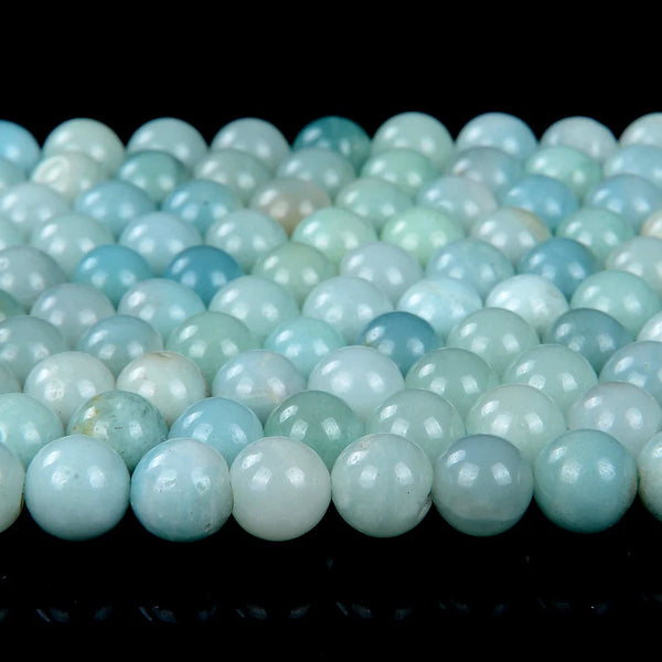 Amazonite Gemstone Grade AA Smooth Blue 4mm 6mm 8mm 10mm Round Loose Beads 15.5 inch Full Strand (126A)