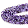 4X3MM Natural Amethyst Gemstone Grade A Bicone Faceted Rondelle Saucer Loose Beads 15.5 inch Full Strand (80015384-P46)