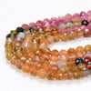 4MM Natural Multi Color Tourmaline Gemstone Grade AAA Micro Faceted Round Loose Beads 15 inch Full Strand (80009351-P26)