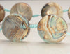 25x5MM Terra Agate Gemstone Aqua Blue Round Flat Circles Grade Aaa 5 Beads (80007245-A250)