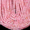 4X3MM Natural Madagascar Rose Quartz Gemstone Grade AAA Faceted Rondelle Loose Beads 15 inch Full Strand (80016872-D344)