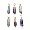 49X15MM Natural Fluorite Gemstone Perfume Bottle Pendant Faceted Point, Essential Oil Bottle Beads 1 Bead (80017248-P71)