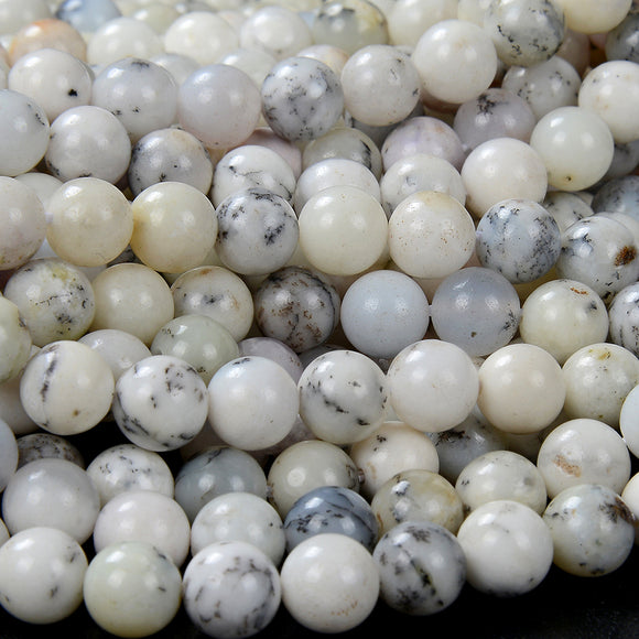 Natural White Opal Gemstone Grade AA Round 4MM 6MM 8MM 10MM Loose Beads (D227)
